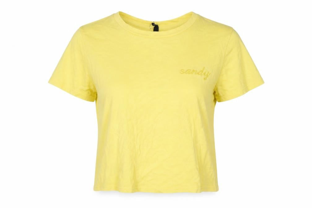 Sinsay Womens Yellow   Cropped T-Shirt Size L