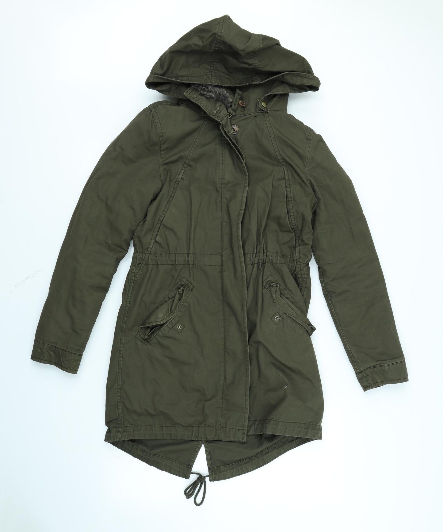 H&M Womens Green   Rain Coat Coat Size 6