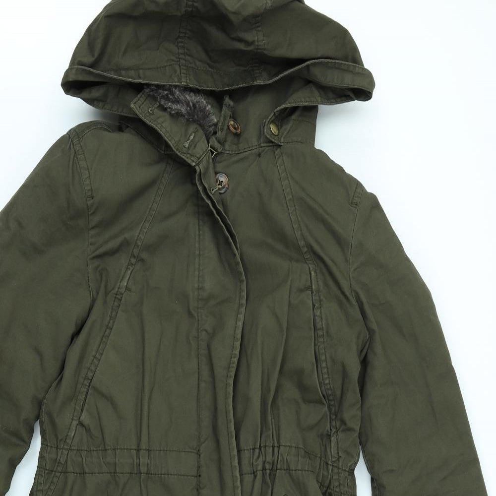 H&M Womens Green   Rain Coat Coat Size 6