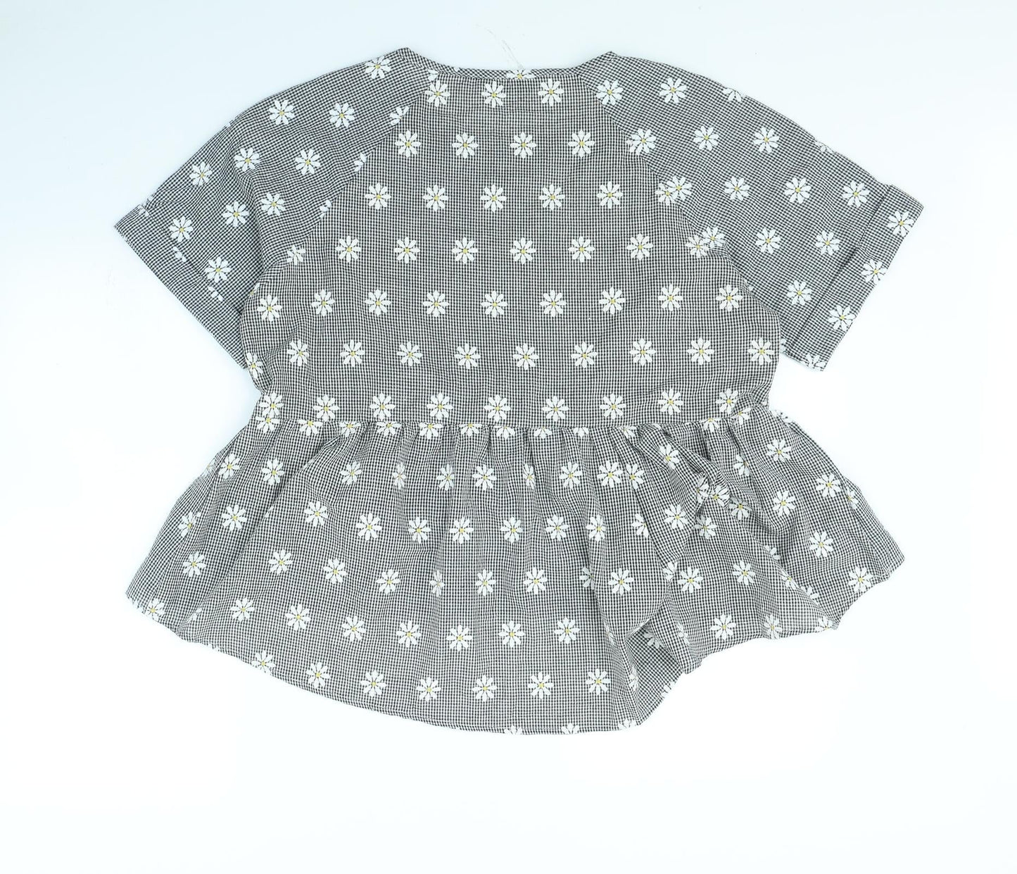Shein   Womens Black Check  Basic Blouse Size XL