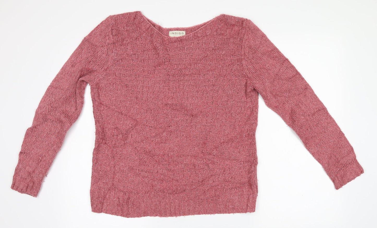 Indigo Womens Pink  Knit Pullover Jumper Size 12