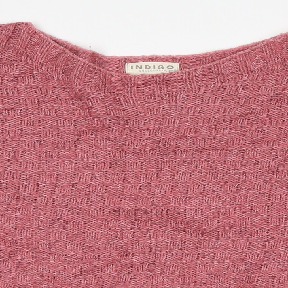 Indigo Womens Pink  Knit Pullover Jumper Size 12