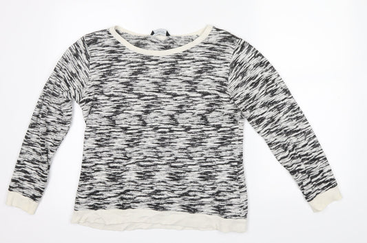 Dorothy Perkins Womens White Striped Knit Pullover Jumper Size 14