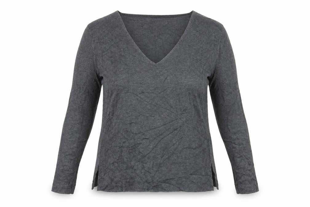 Basic Womens Grey  Knit Basic Blouse Size M