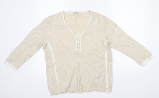 Preloved faber Womens Beige   Basic Blouse Size 12 - Front