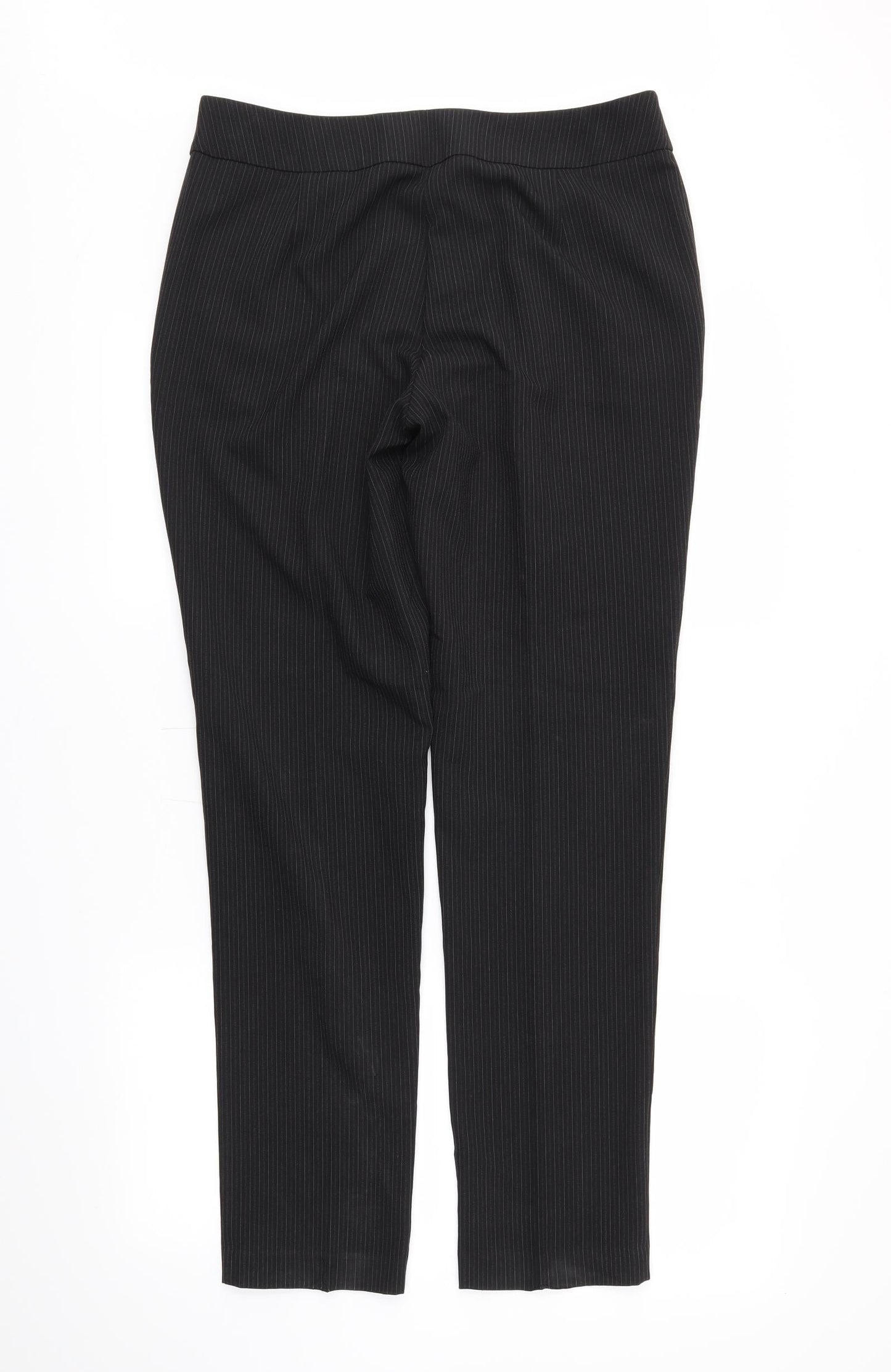 Papaya Womens Black Striped  Trousers  Size 12 L29 in
