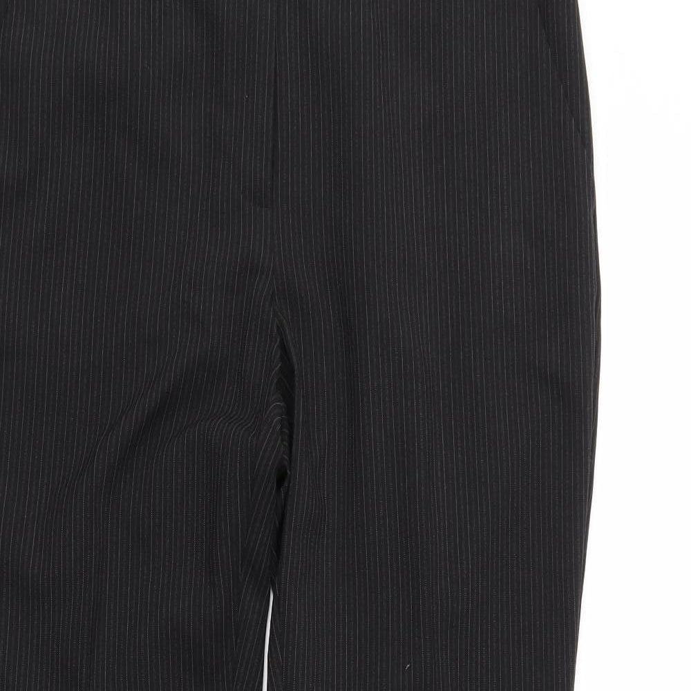 Papaya Womens Black Striped  Trousers  Size 12 L29 in