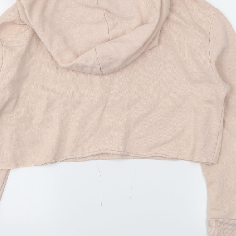 H&M Womens Pink   Pullover Hoodie Size M  - CROPPED