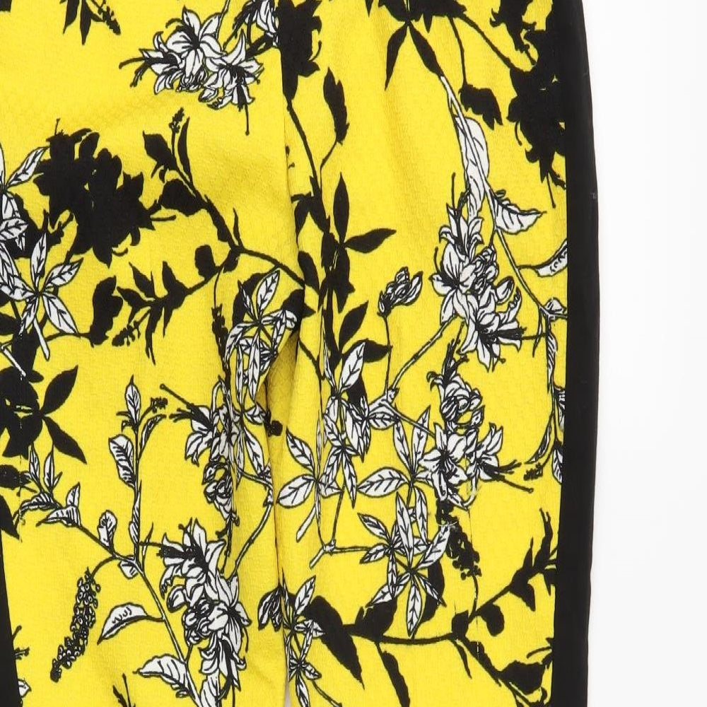 Atmosphere Womens Yellow Floral  Trousers  Size 10 L23 in