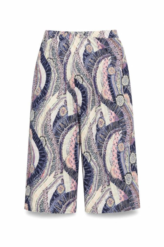 Preworn Womens Blue Geometric  Cropped Trousers Size S L29 in