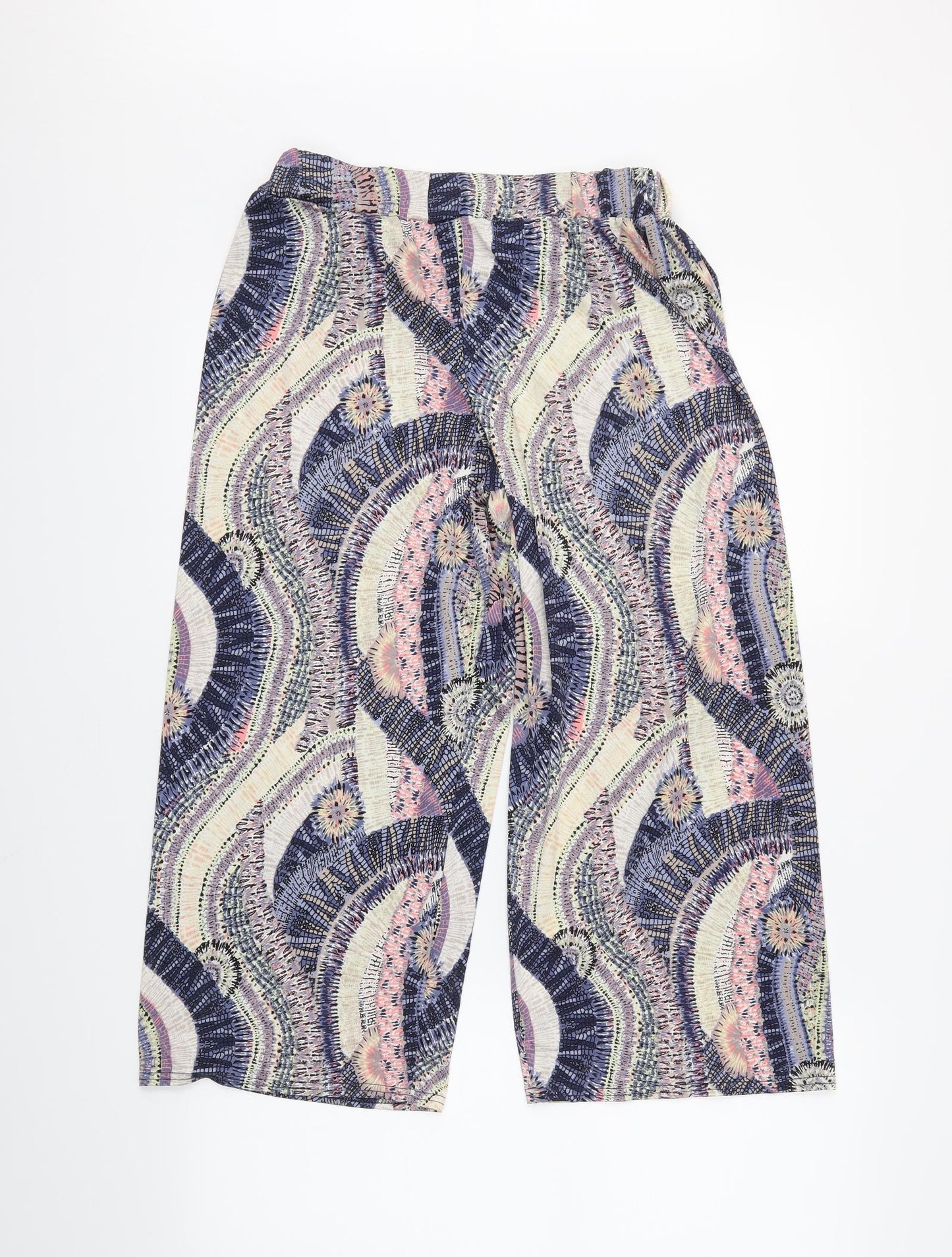 Preworn Womens Blue Geometric  Cropped Trousers Size S L29 in