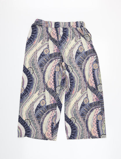 Preworn Womens Blue Geometric  Cropped Trousers Size S L29 in
