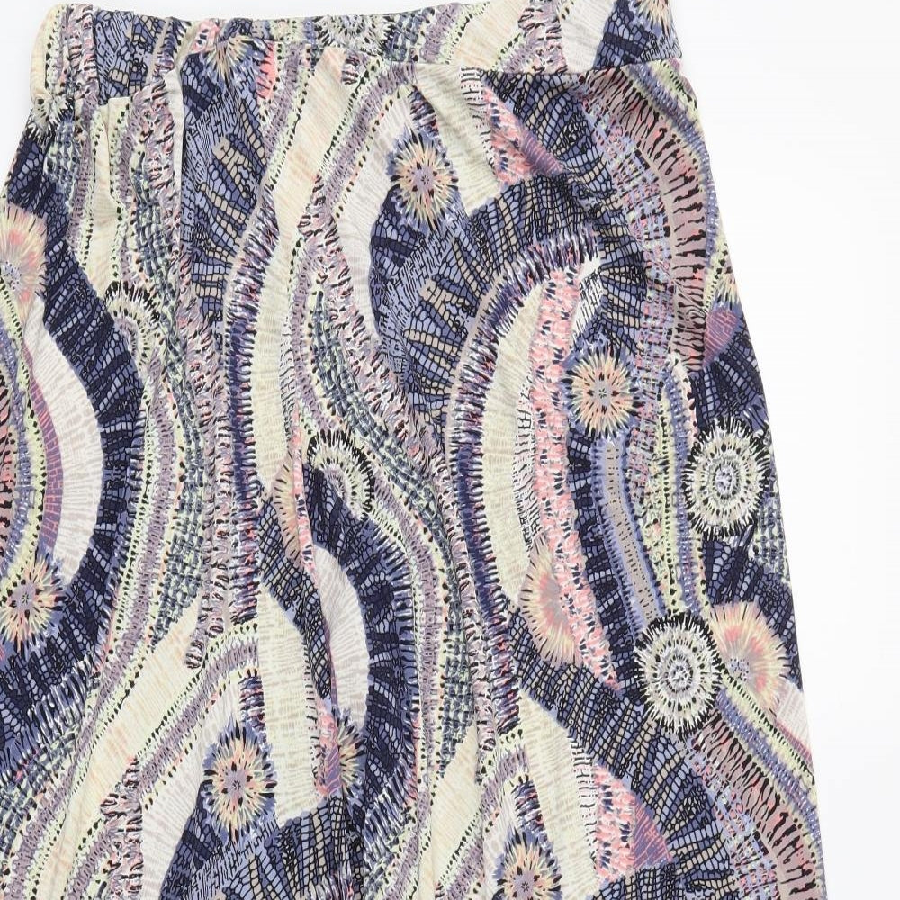 Preworn Womens Blue Geometric  Cropped Trousers Size S L29 in
