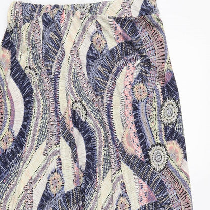 Preworn Womens Blue Geometric  Cropped Trousers Size S L29 in