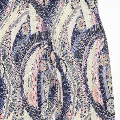 Preworn Womens Blue Geometric  Cropped Trousers Size S L29 in
