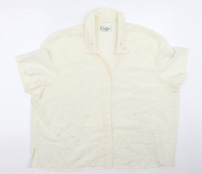 Preloved sara o neal Womens White   Basic Button-Up Size 16 - Front