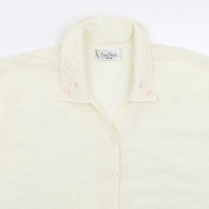 Preloved sara o neal Womens White   Basic Button-Up Size 16 - Detail