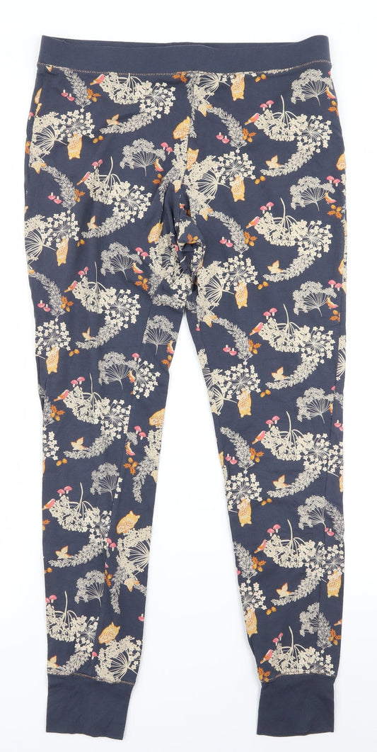 debanams Womens Blue Floral  Sweatpants Trousers Size 12 L20 in - v