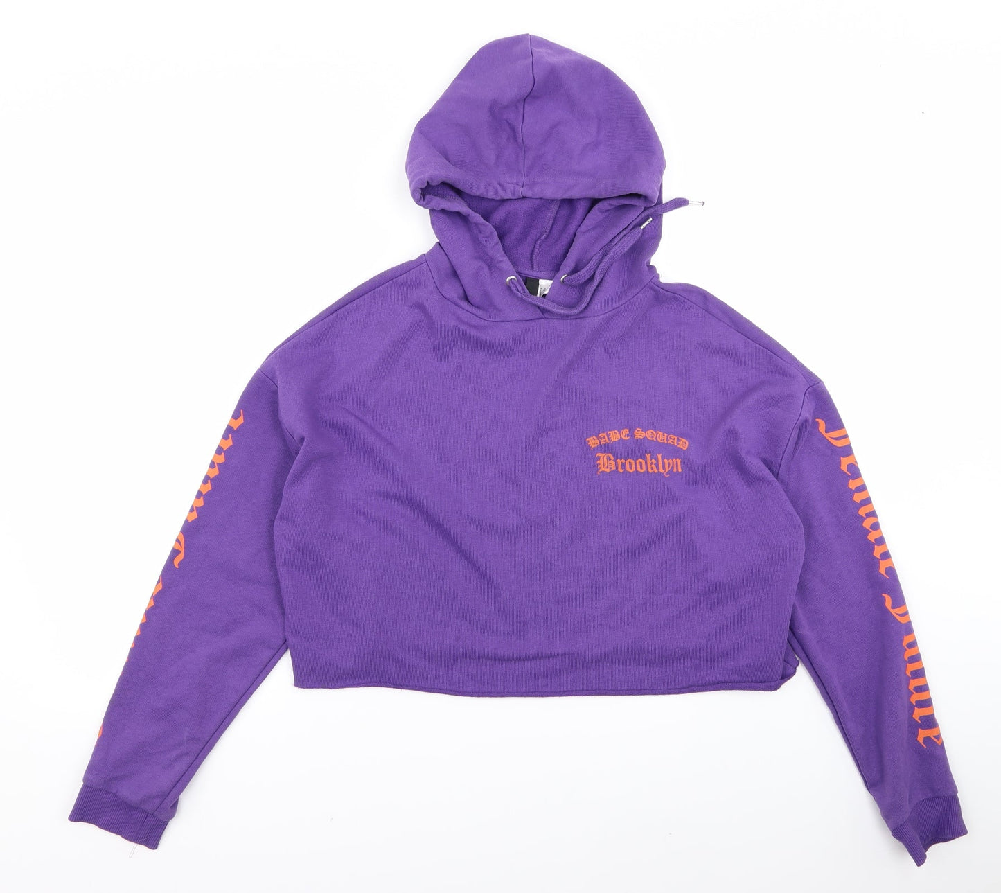 Preworn Womens Purple Plaid  Pullover Hoodie Size 16