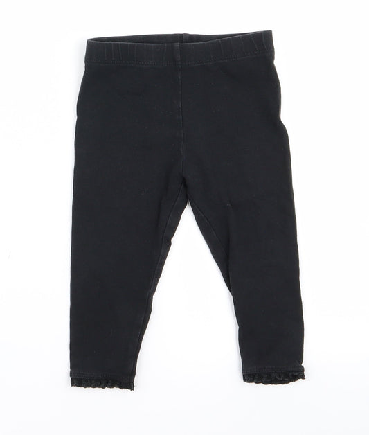 NEXT Girls Black   Track Pants Trousers Size 9 Months