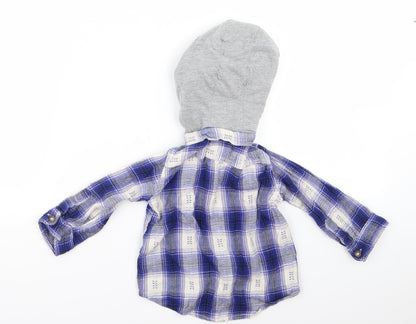 Preloved Preworn Baby Blue Check  Jacket  Size 12 Months - Back