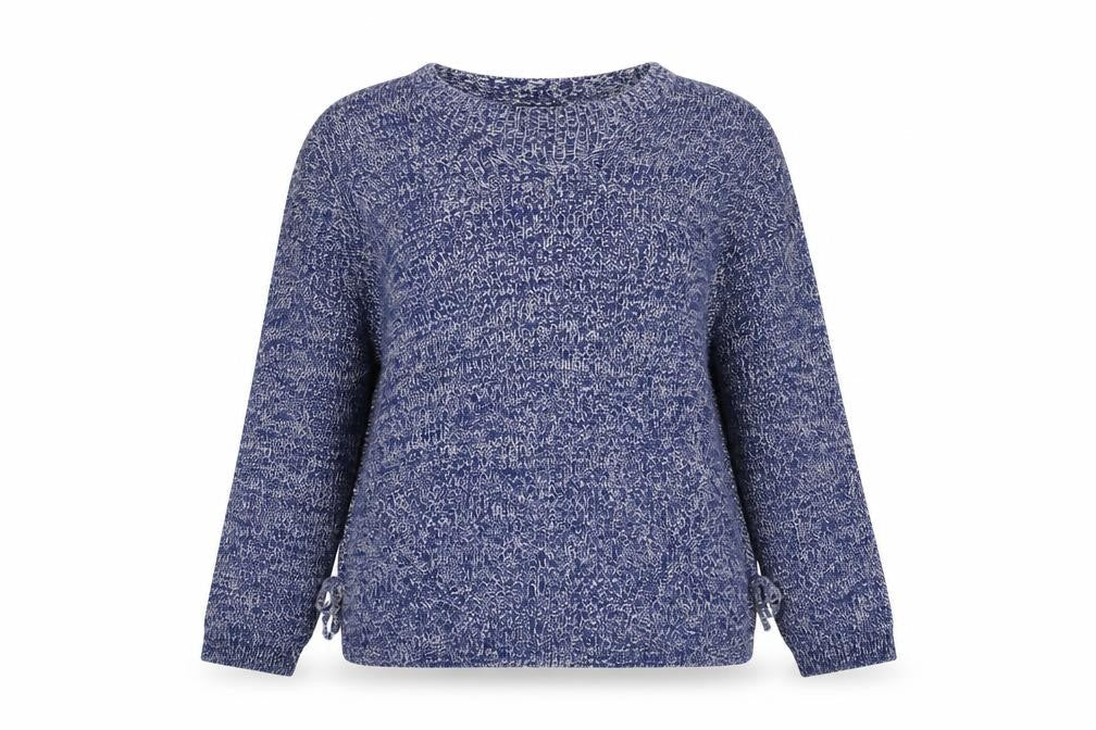 M&Co Womens Blue Herringbone  Pullover Jumper Size 12