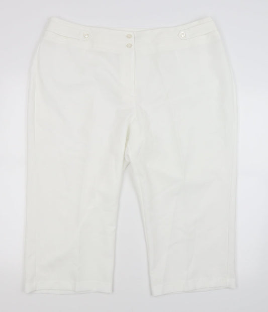 BM Womens White   Cropped Trousers Size 20 L20 in