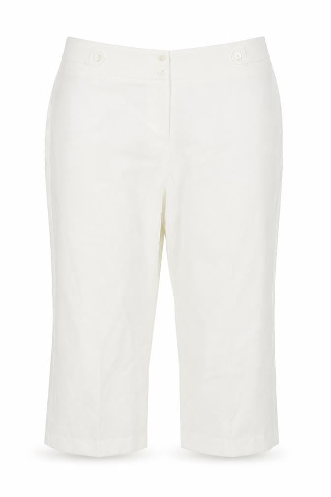 Bonmarché Womens White Cropped Trousers Size 20 L20 in