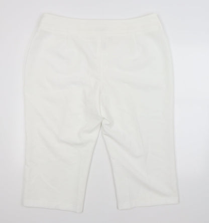Bonmarché Womens White Cropped Trousers Size 20 L20 in