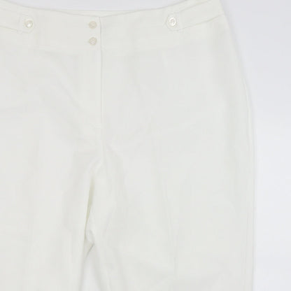 Bonmarché Womens White Cropped Trousers Size 20 L20 in