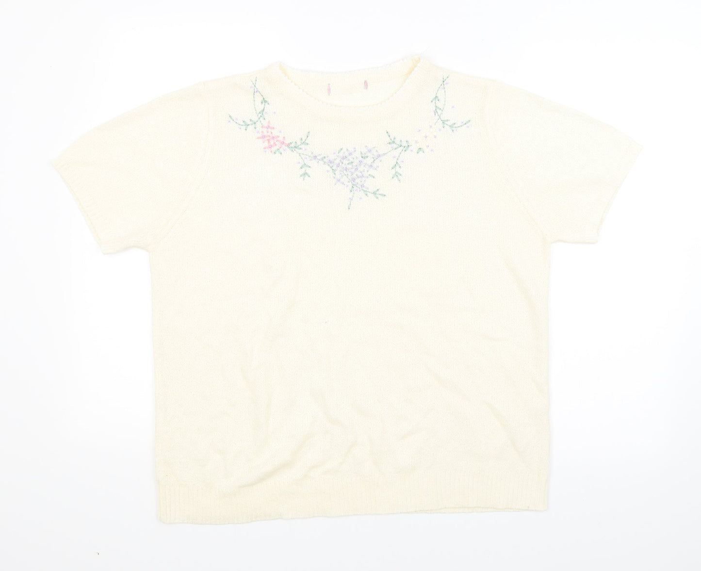 Bonmarche Womens Beige Floral  Pullover Jumper Size M