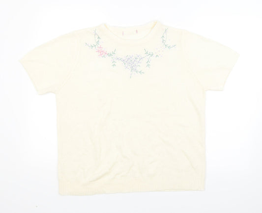 Bonmarche Womens Beige Floral  Pullover Jumper Size M