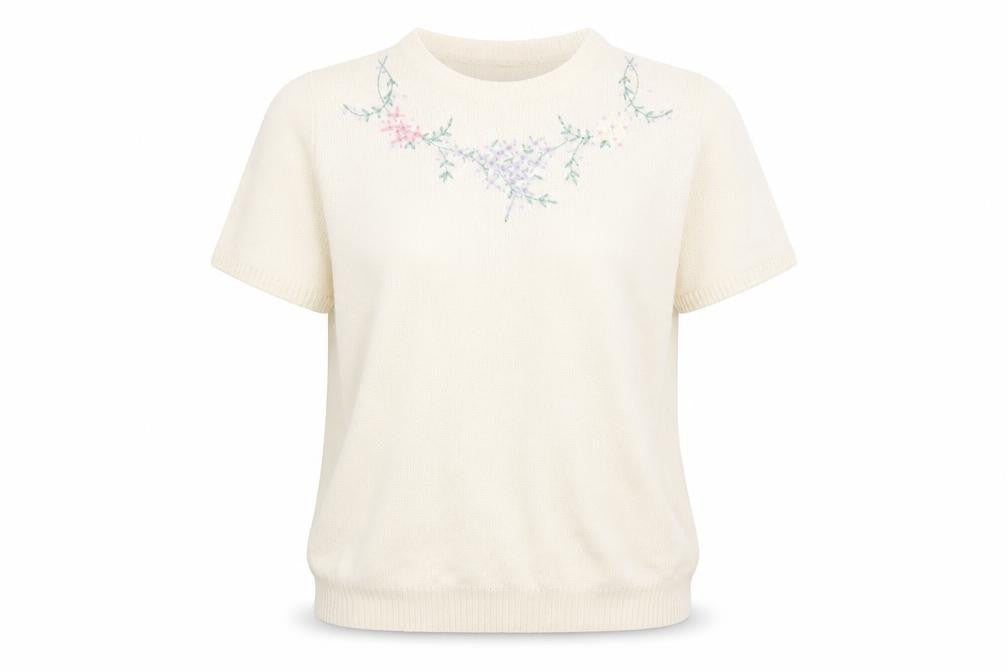 Bonmarché Womens Beige Floral Pullover Jumper Size M