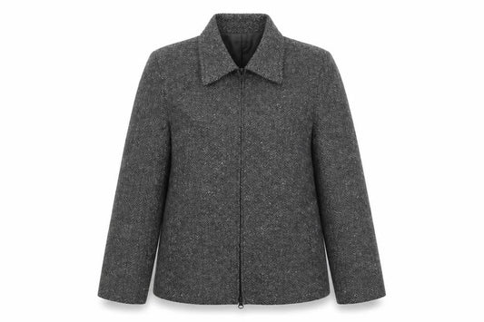 Eddy Taylor Woman Womens Grey Herringbone  Jacket Blazer Size 10
