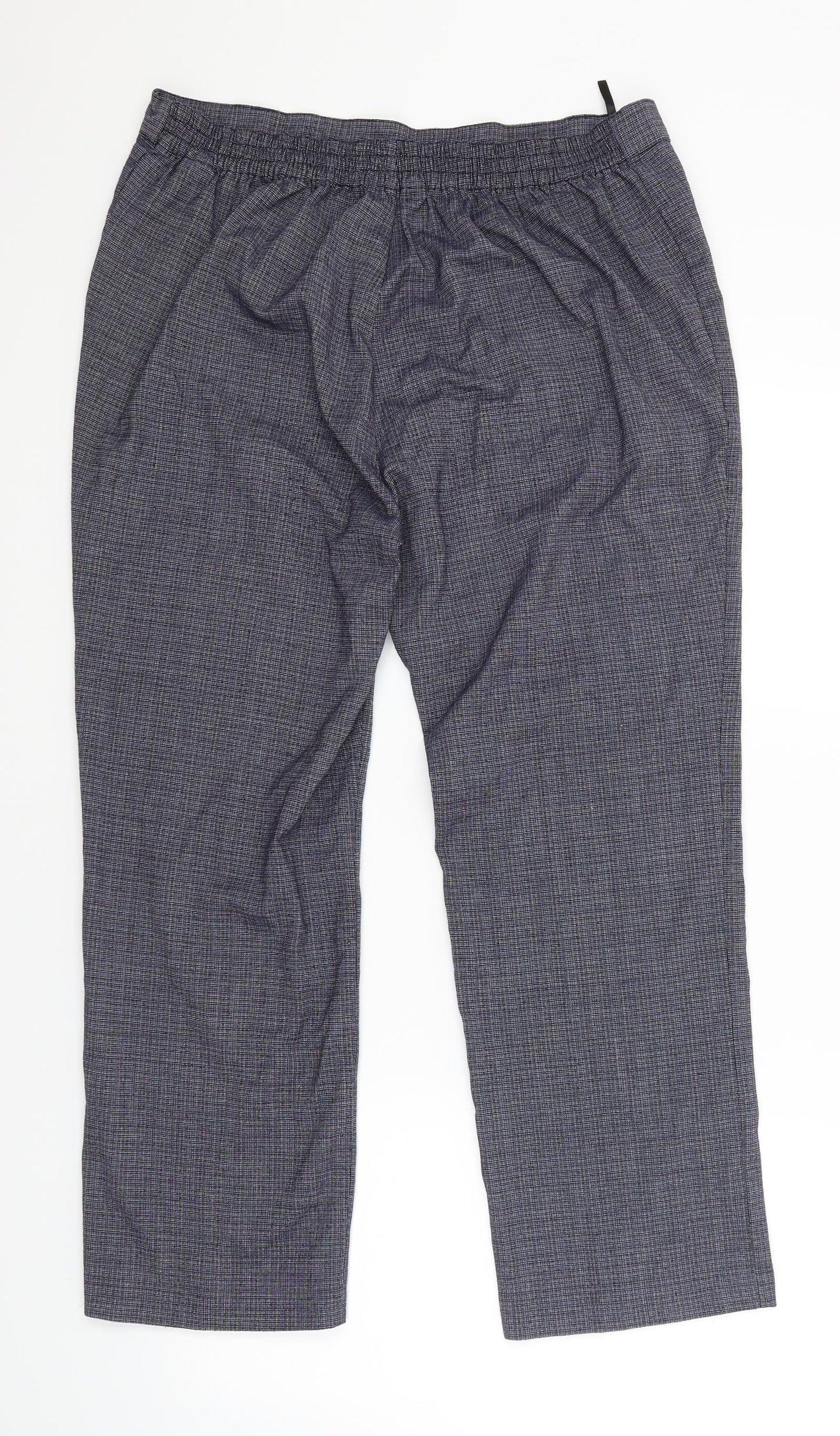 Marks & Spencer Womens Blue Check  Trousers  Size 14 L25 in