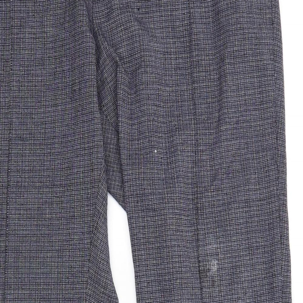 Marks & Spencer Womens Blue Check  Trousers  Size 14 L25 in