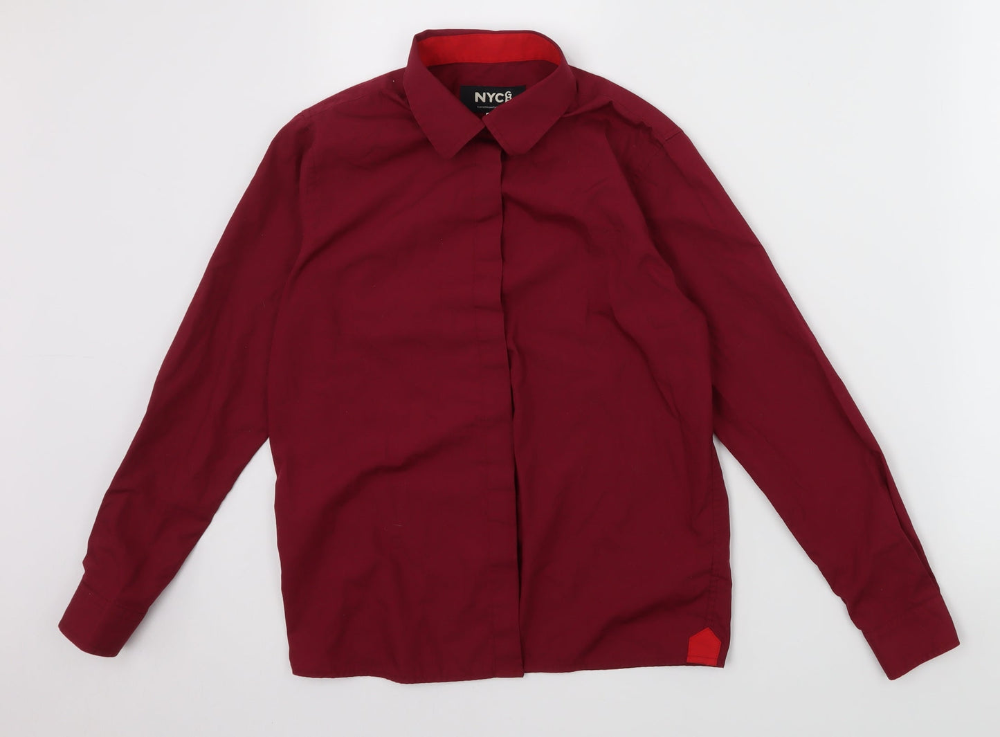NYC GB Boys Red   Basic Button-Up Size 12 Years