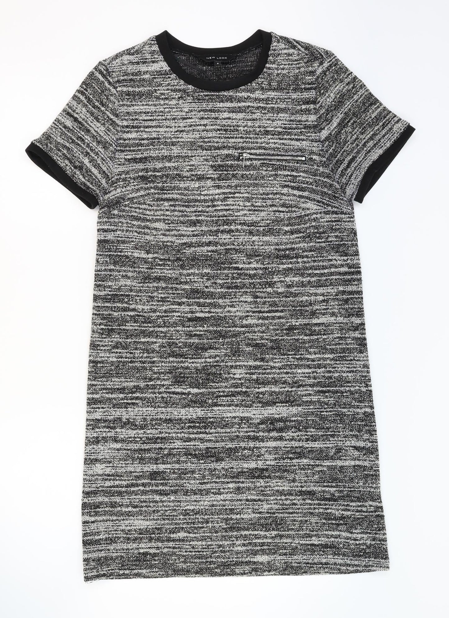 New Look Womens Grey Striped  Slip Dress  Size 8
