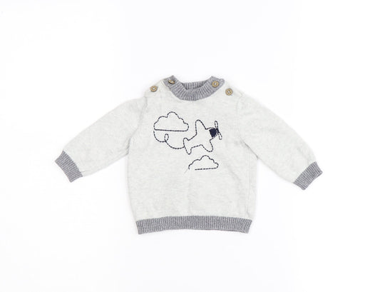 TU Baby Grey  Flannel Pullover Casual Size 0-3 Months