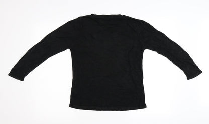 Preloved M&S Womens Black  Knit Pullover Jumper Size 8  - Embellished - Back