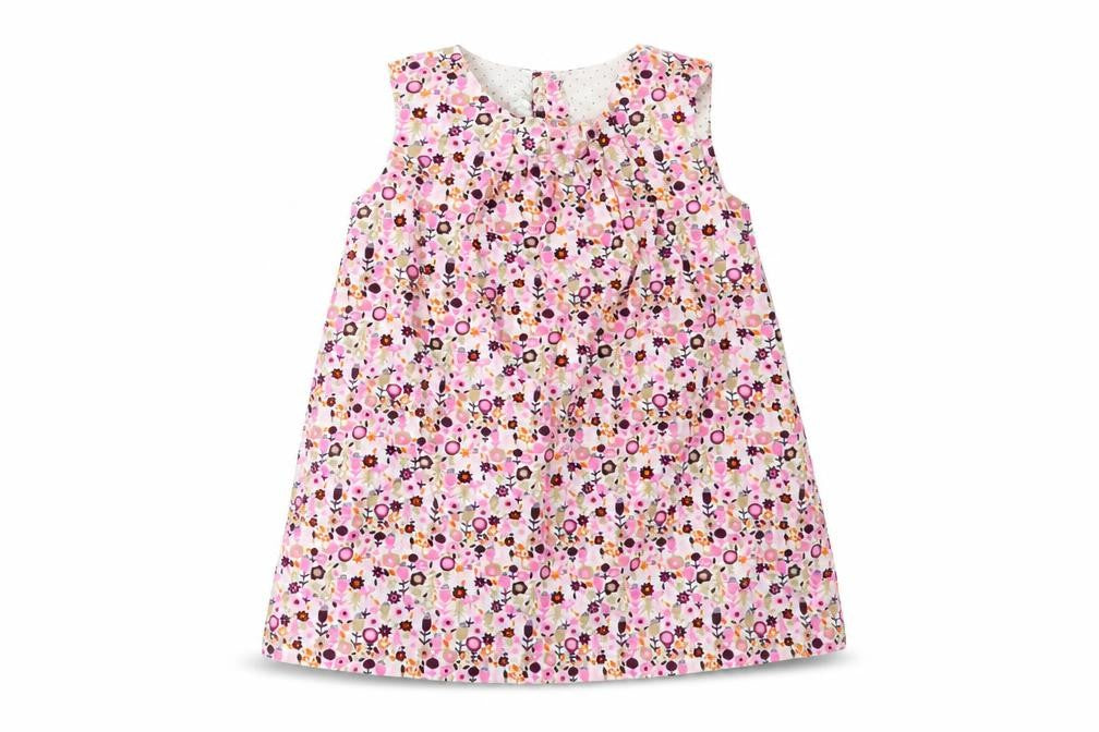 H&M Girls Pink Floral Corduroy Pinafore/Dungaree Dress  Size 12-18 Months