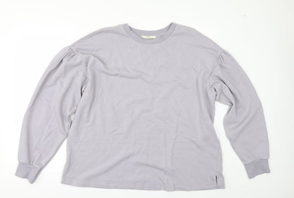 Preloved George Womens Grey   Pullover Sweatshirt Size L  - PUFF SLEEVE - Front