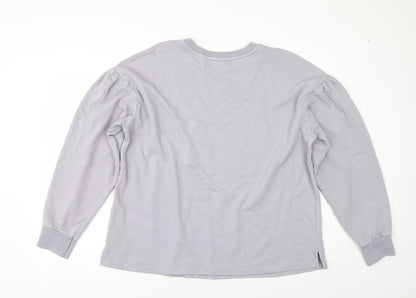 Preloved George Womens Grey   Pullover Sweatshirt Size L  - PUFF SLEEVE - Back
