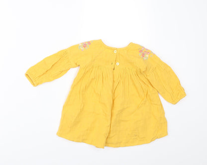 Back view of Next girls’ yellow a-line, size 3-6, months