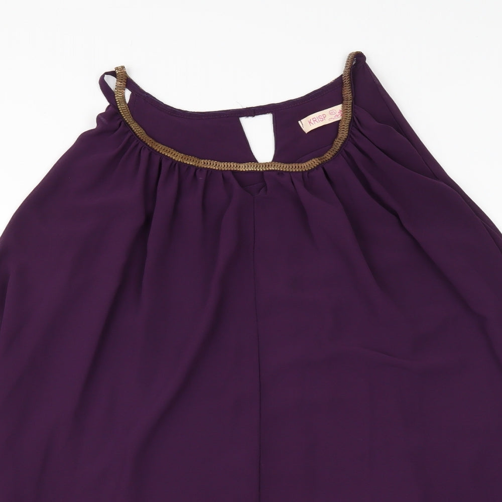 Krisp Womens Purple   Tunic Blouse Size L