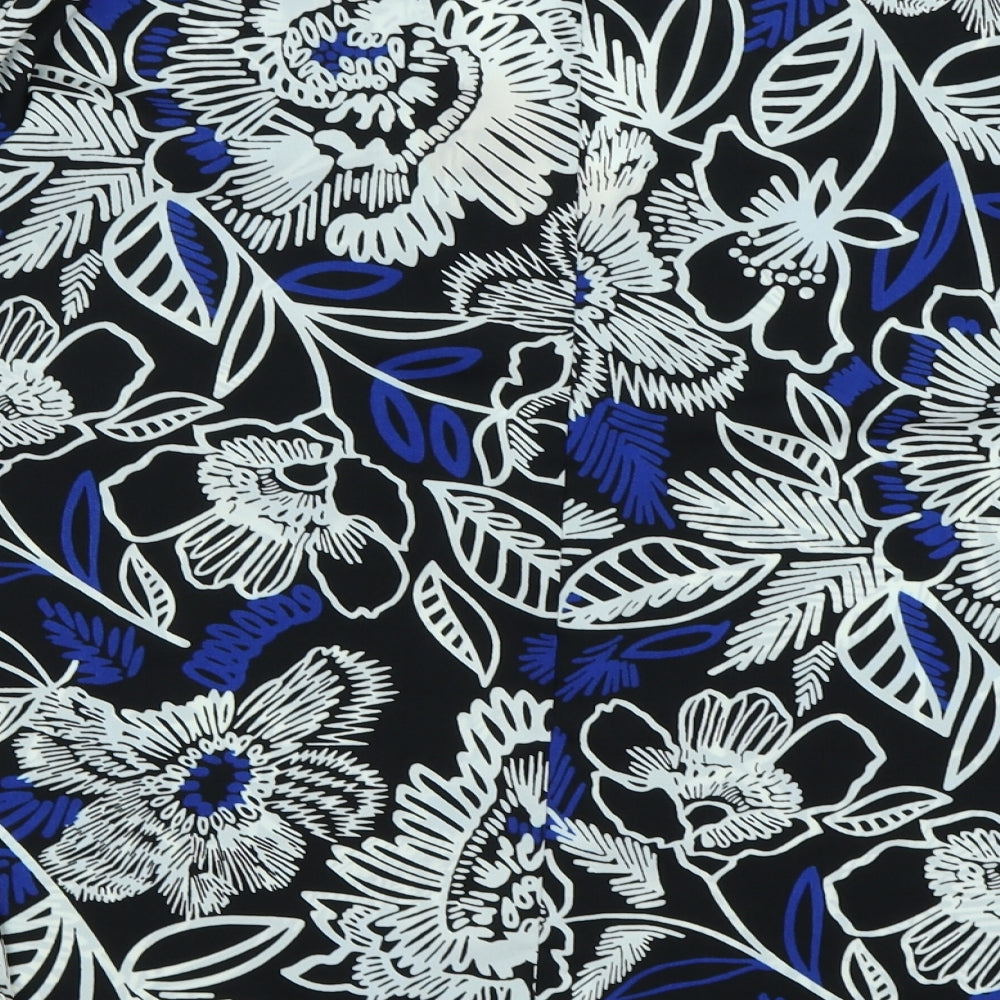 Papaya Womens Black Floral  Basic Blouse Size 14