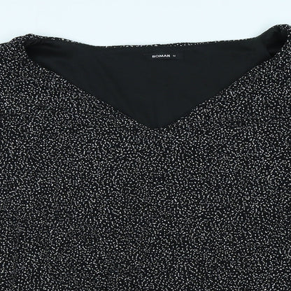 Roman Womens Black   Basic T-Shirt Size 12