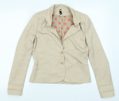 Preloved Divided Womens Beige   Jacket Blazer Size 12 - Front