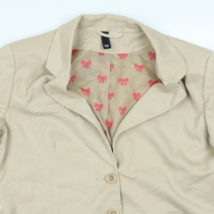 Preloved Divided Womens Beige   Jacket Blazer Size 12 - Detail