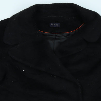 Marks & Spencer Collection Womens Black   Overcoat Coat Size 14